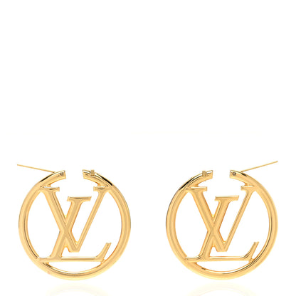 Louis Vuitton Metal Louise Hoop Earrings Gold 3 of 5