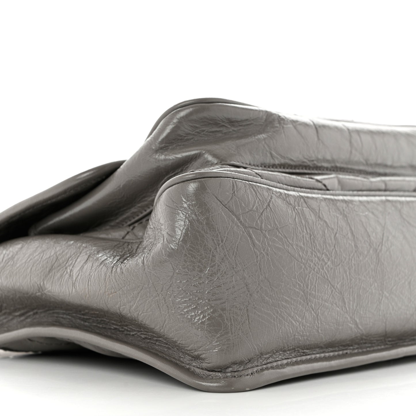 Crinkled Calfskin Matelasse Monogram Medium Niki Chain Satchel Fog
