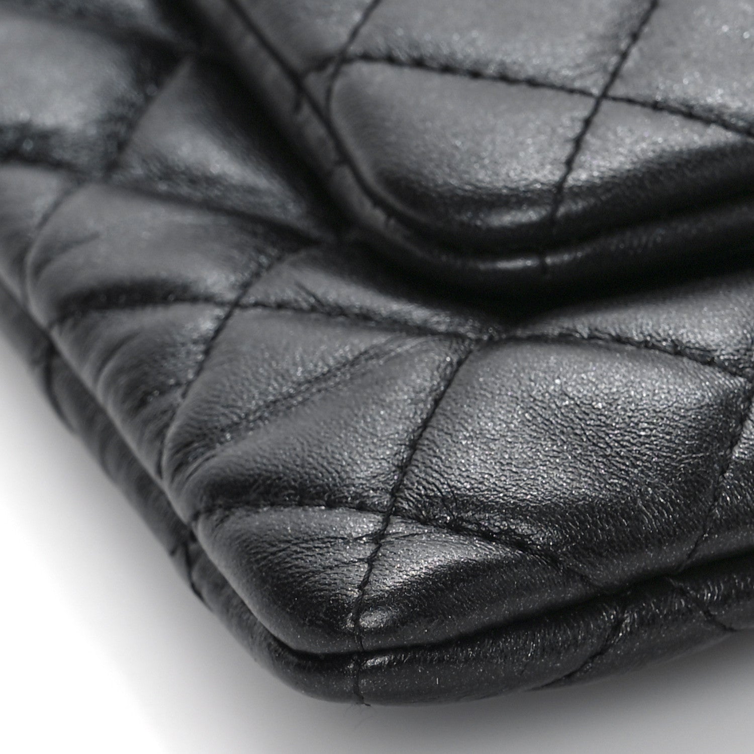 Chanel Shiny Lambskin Quilted Medium Double Case With Strap Black 8 of 9