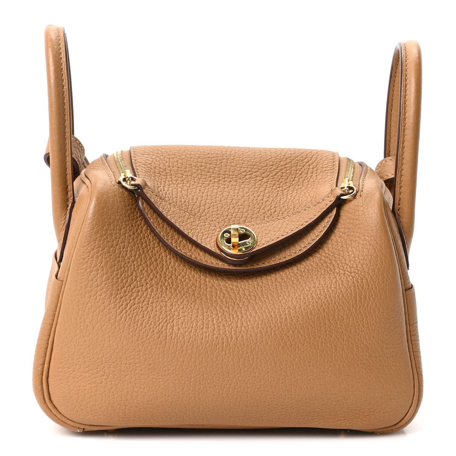 Hermes Taurillon Clemence Mini Lindy 20 Biscuit 1 of 9