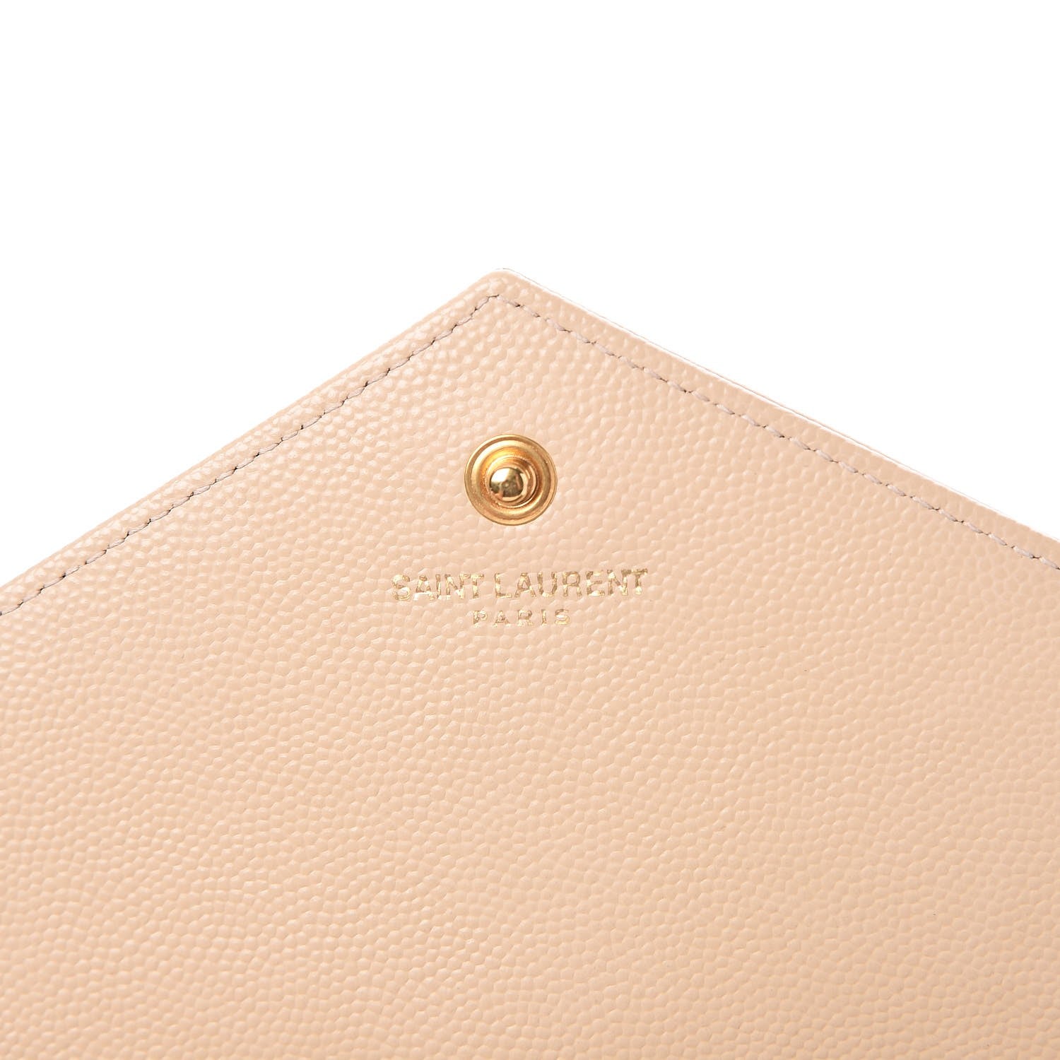 Saint Laurent Grain De Poudre Matelasse Chevron Monogram Chain Wallet Nude Powder 7 of 8