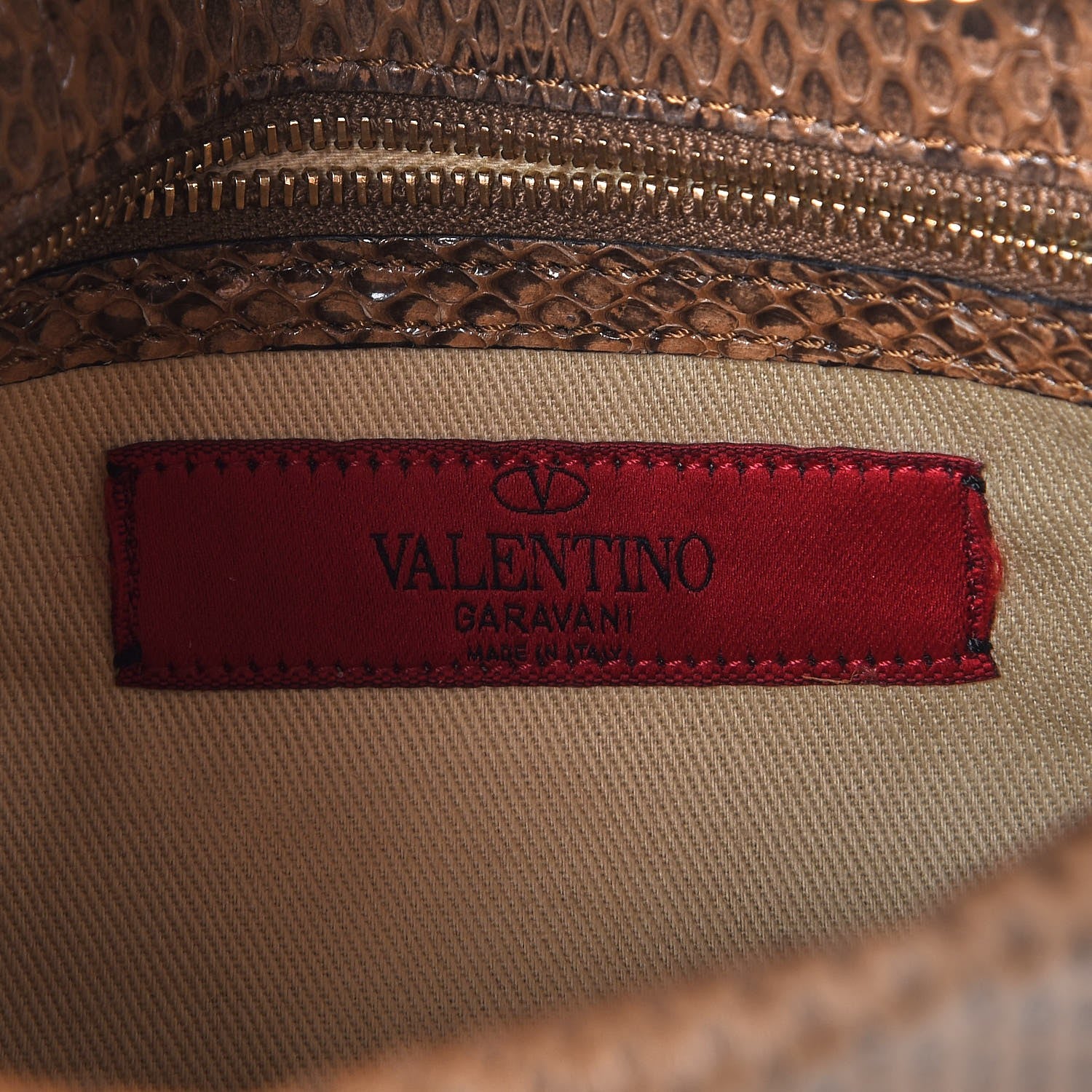 Valentino Garavani Python Crystal Rockstud Shoulder Bag Beige 6 of 7