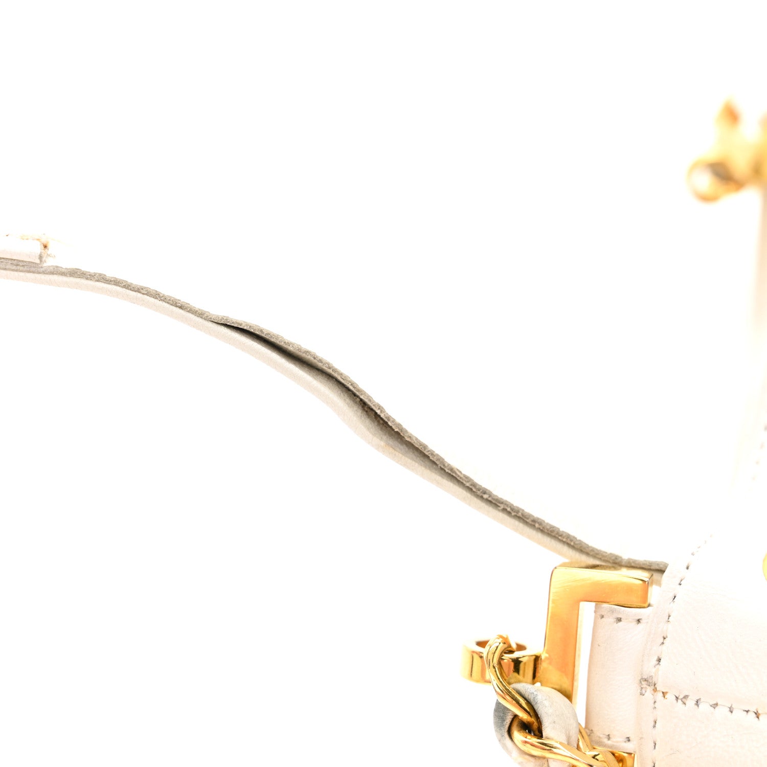 Chanel Lambskin CC Drawstring Bucket Bag White 16 of 20