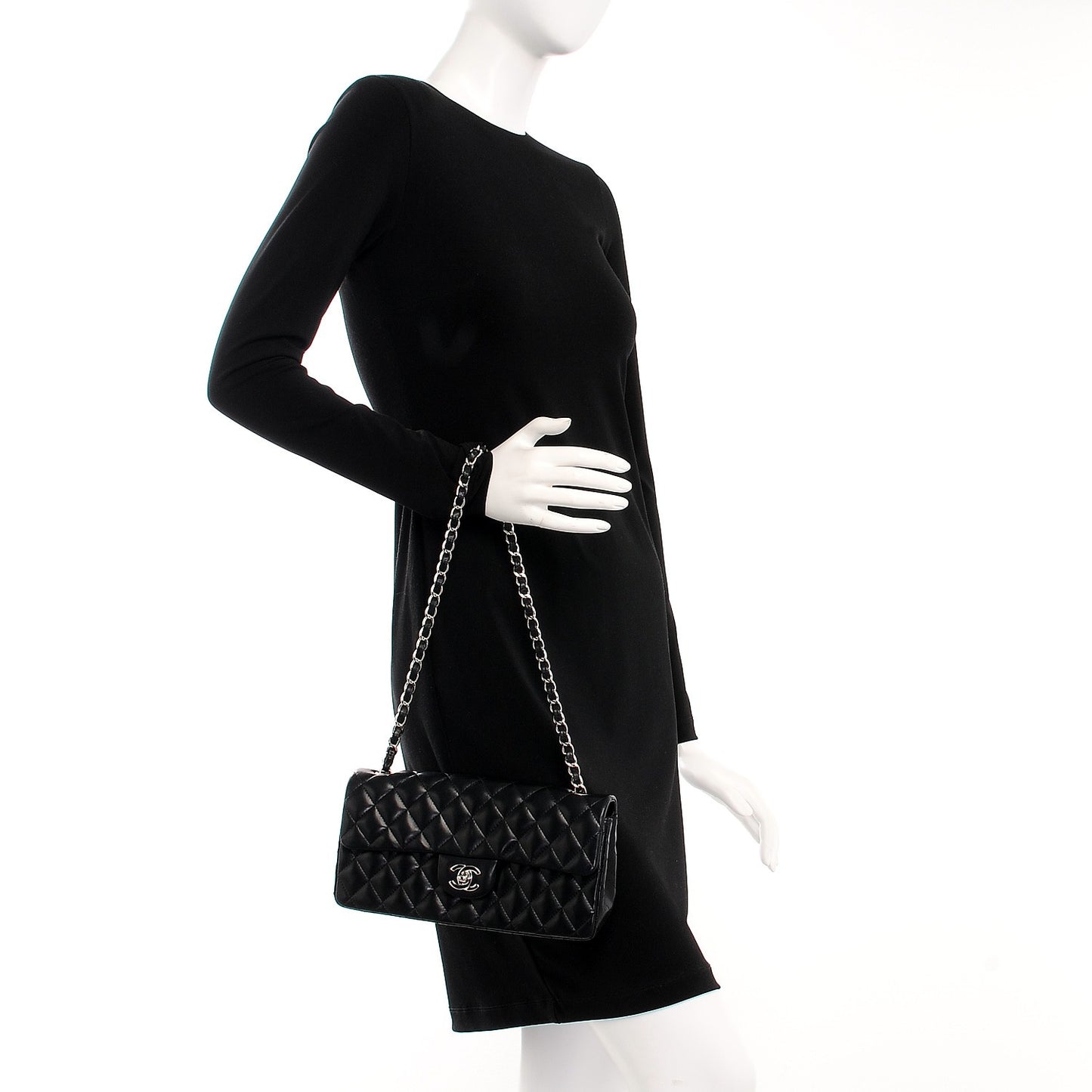 Lambskin Quilted East West Flap Black