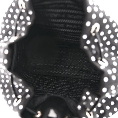 Prada Satin Crystal Metal Triangle Logo Drawstring Pouch Cristal 5 of 9