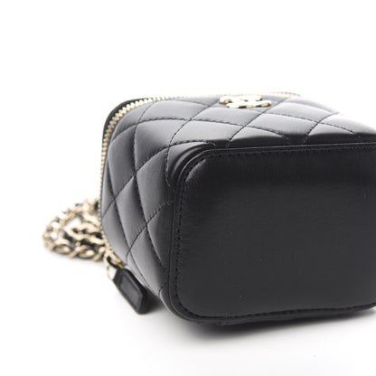 Chanel Lambskin Quilted Trendy Mini Vanity Case With Chain Black 7 of 9