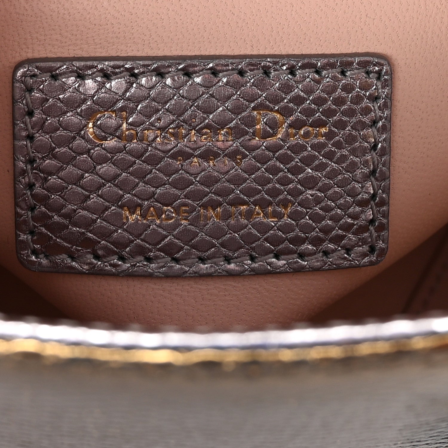 Christian Dior Metallic Karung Mini Lady Dior Gold Multicolor 6 of 10