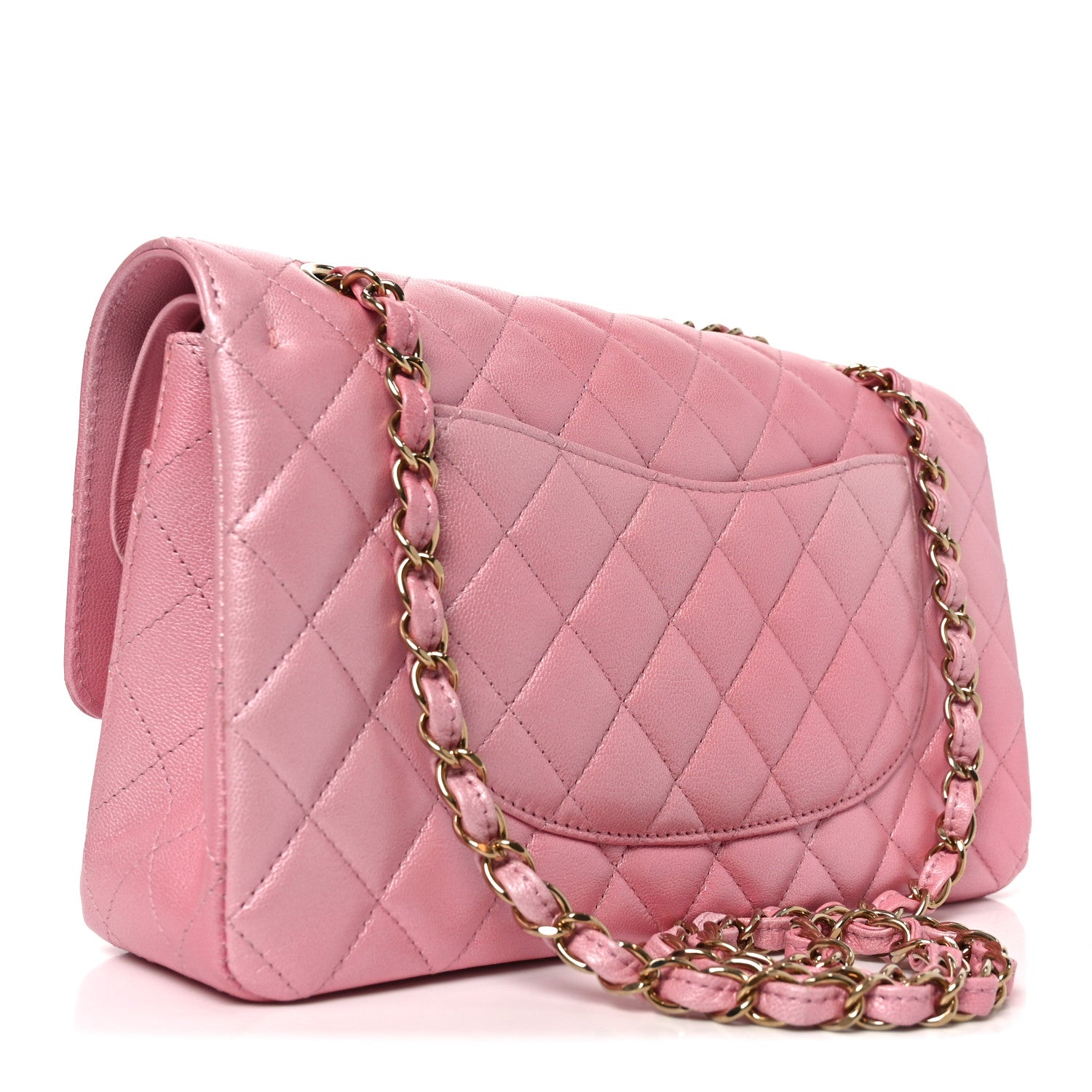 Chanel Cloudy Pearly Goatskin Quilted Medium Double Flap Pink 3 of 11