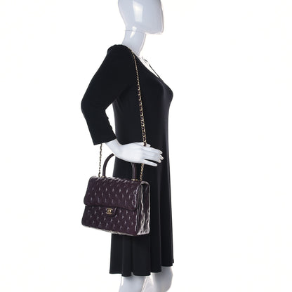 Chanel Lambskin Cross Stitch Small Coco Handle Flap Burgundy 2 of 14
