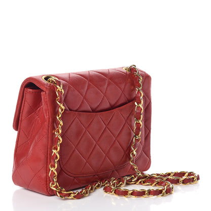 Chanel Lambskin Quilted Mini Square Flap Red 3 of 10