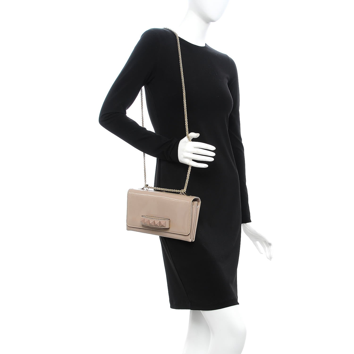 Valentino Garavani Patent Va Va Voom Shoulder Bag Poudre 2 of 7