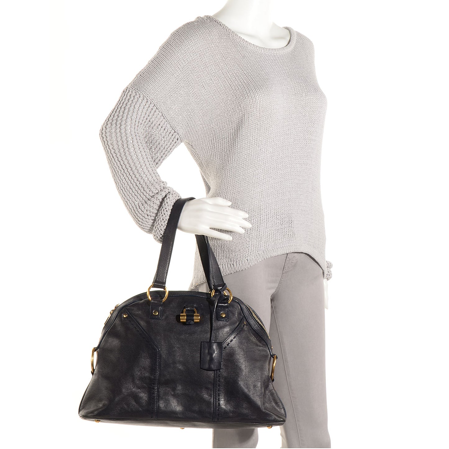 Leather Large Muse Navy Blue