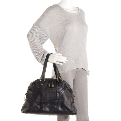 Saint Laurent Leather Large Muse Navy Blue 2 of 10