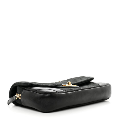 Chanel Suede Lambskin Chevron Quilted Flap Black 4 of 10