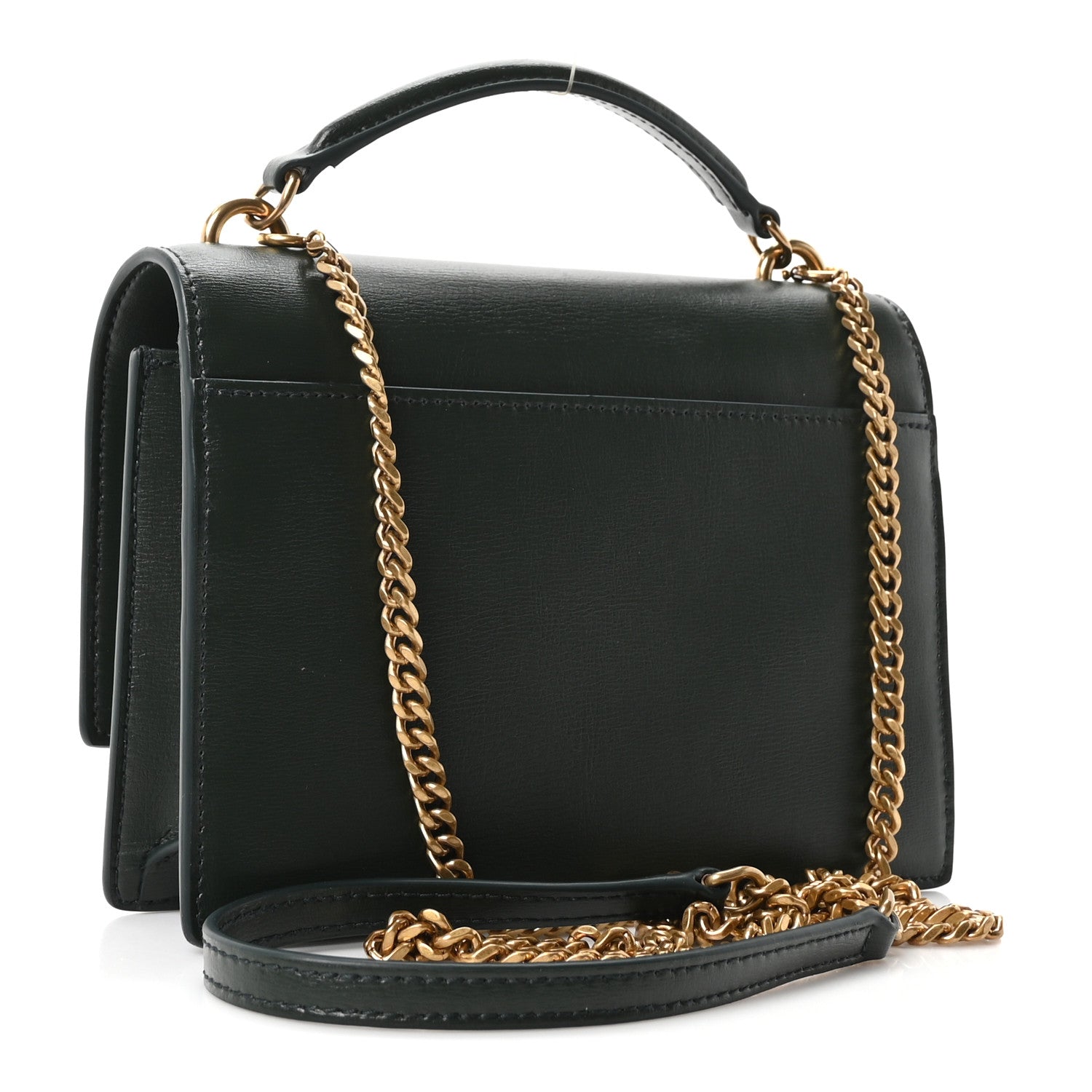 Saint Laurent Calfskin Monogram Sunset Chain Wallet New Vert Fonce 3 of 10
