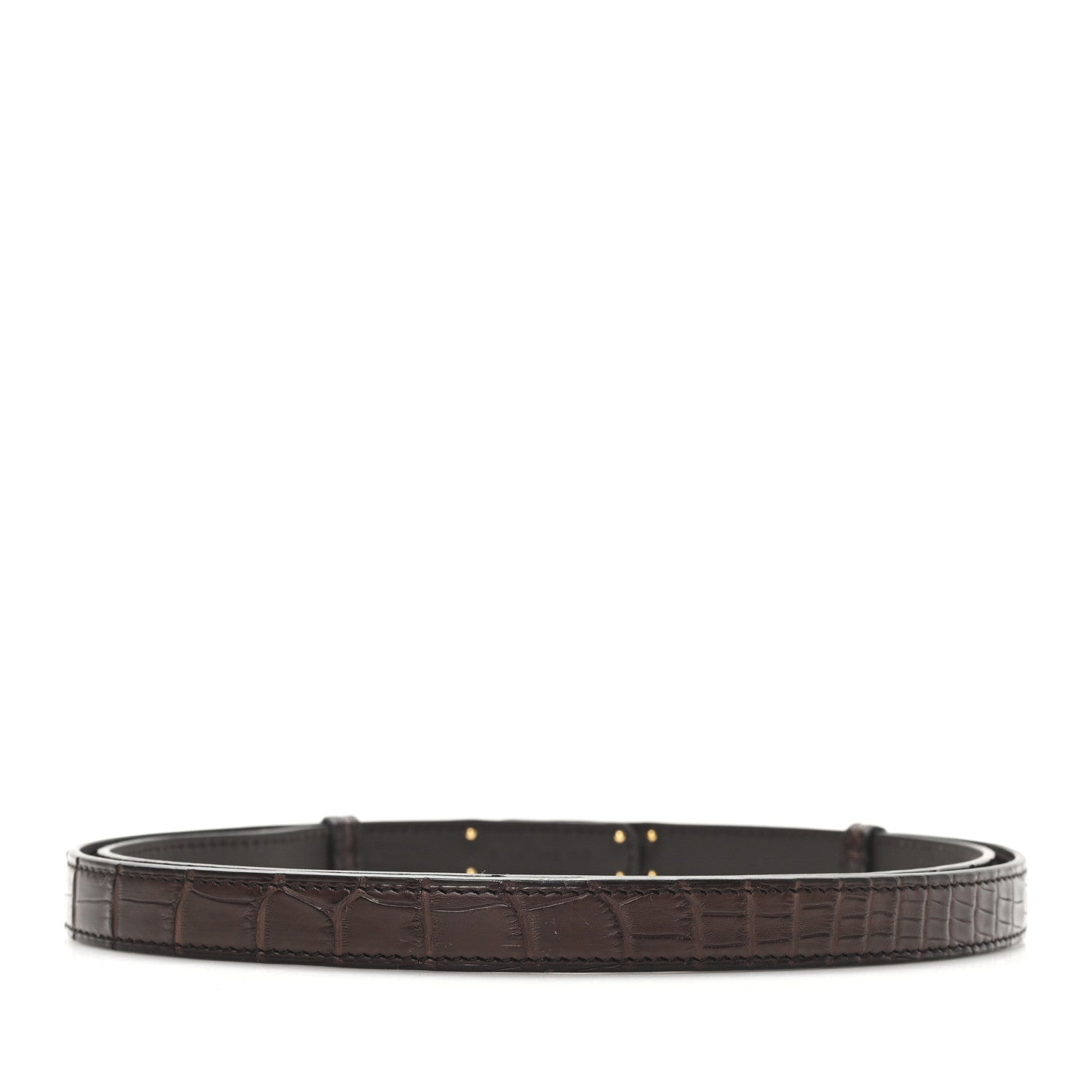 Hermes Matte Alligator Kelly Belt Havane 2 of 3