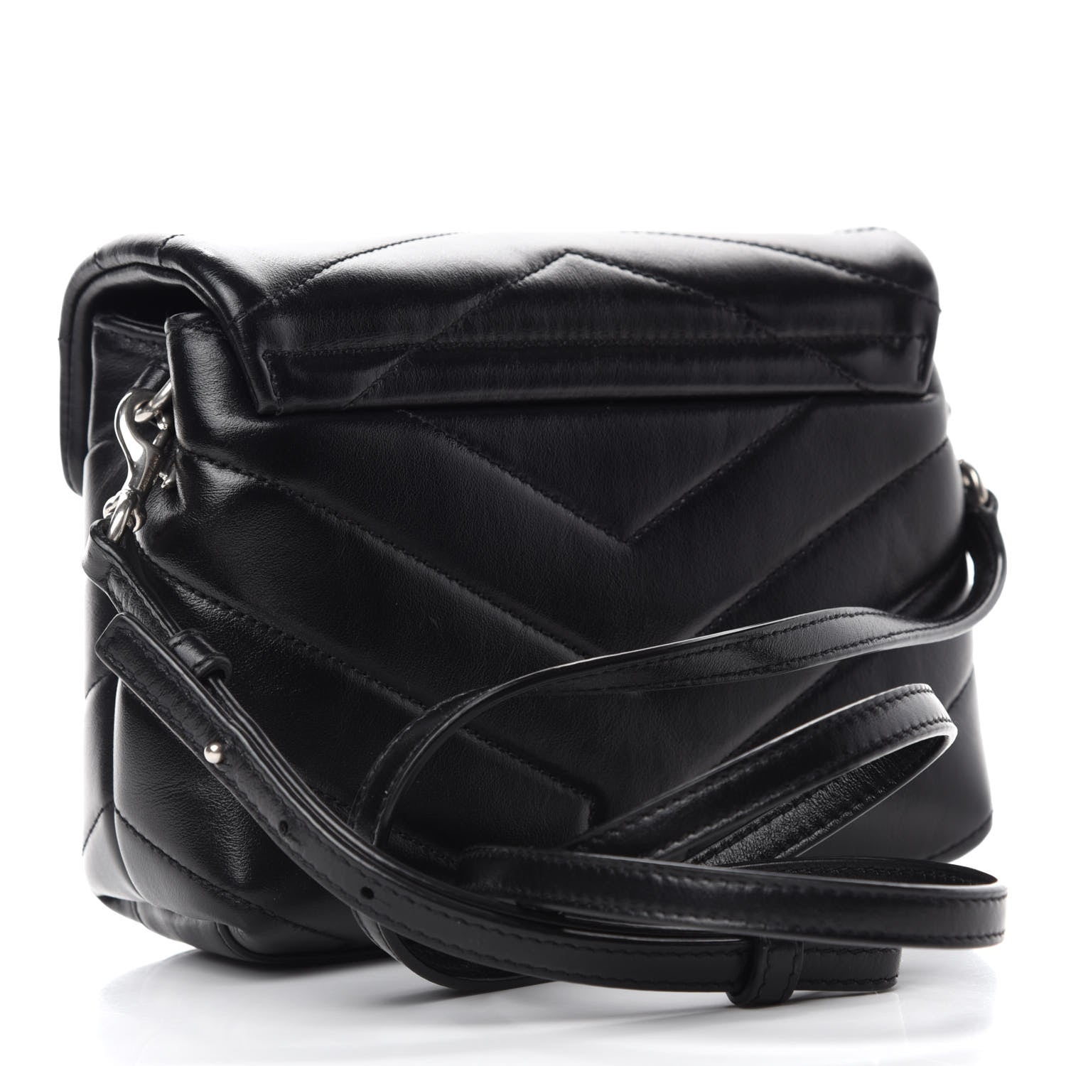 Saint Laurent Calfskin Y Quilted Monogram Toy Loulou Crossbody Bag Black 3 of 14