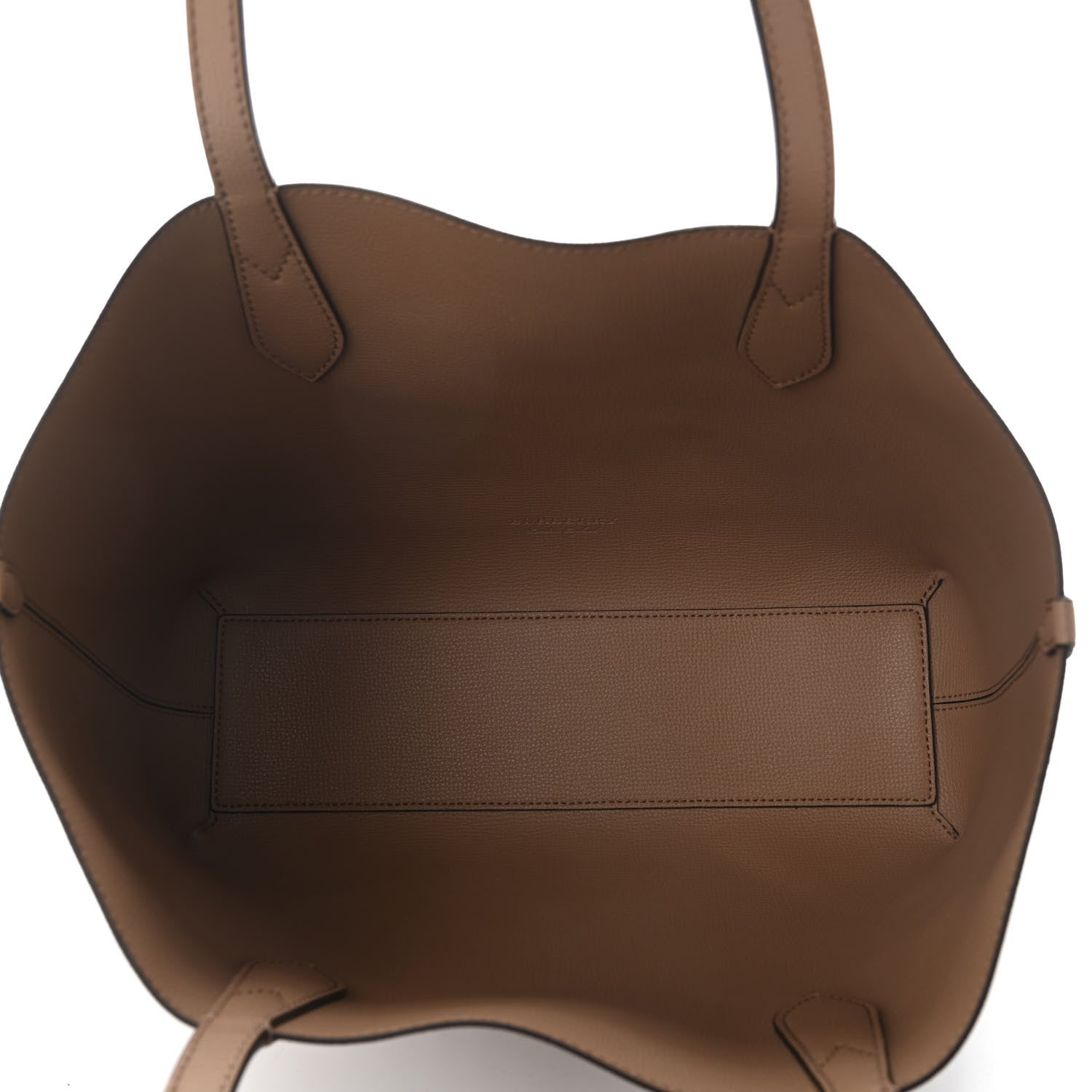 Burberry Grainy Calfskin Haymarket Check Small Reversible Tote Camel 13 of 15