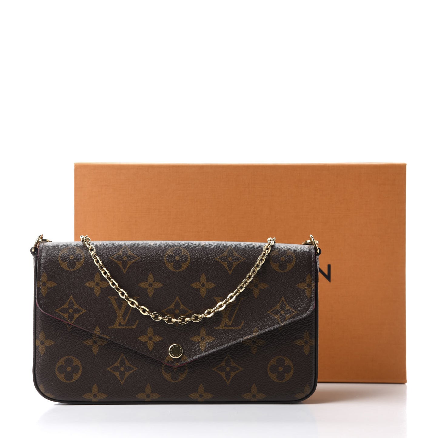 Monogram Pochette Felicie Chain Wallet Fuchsia