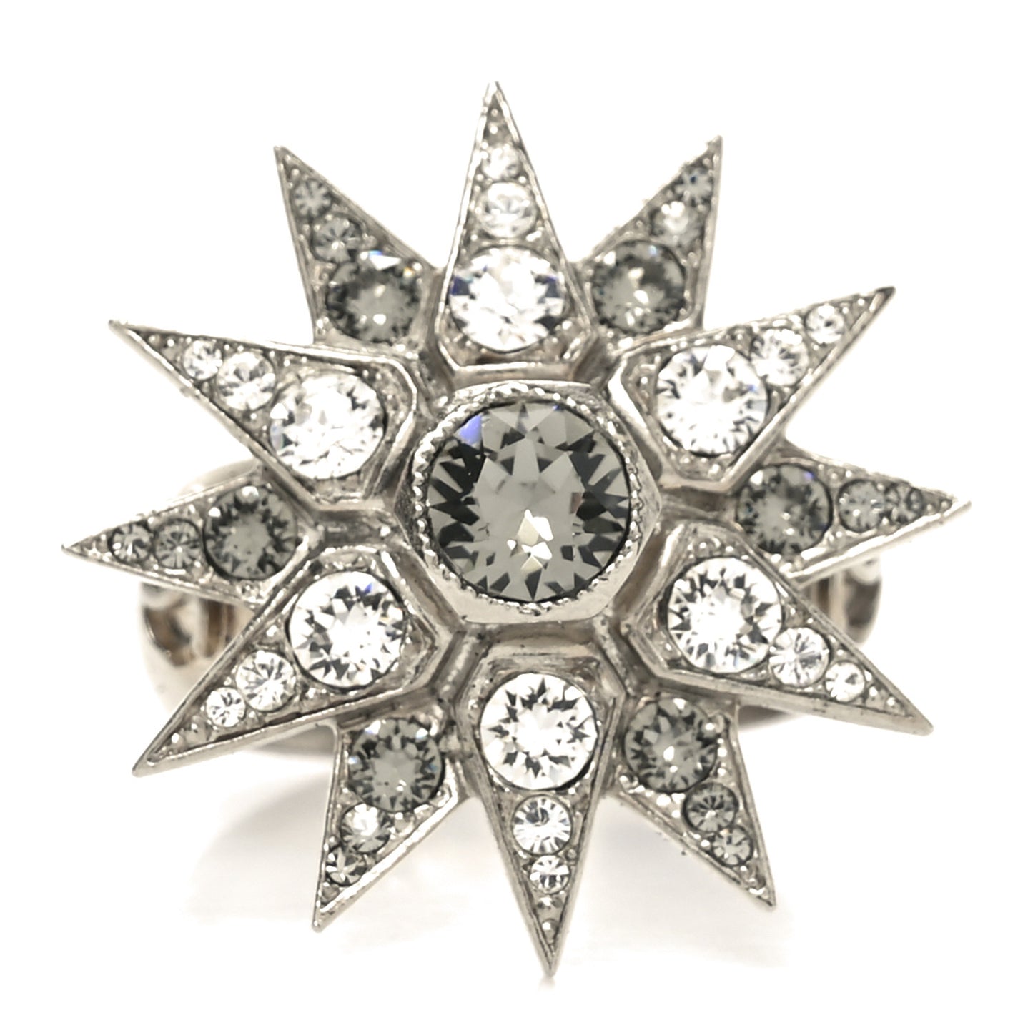 Metal Crystal CC Star Ring 50 5.5 Ruthenium