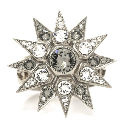 Chanel Metal Crystal CC Star Ring 50 5.5 Ruthenium 1 of 5