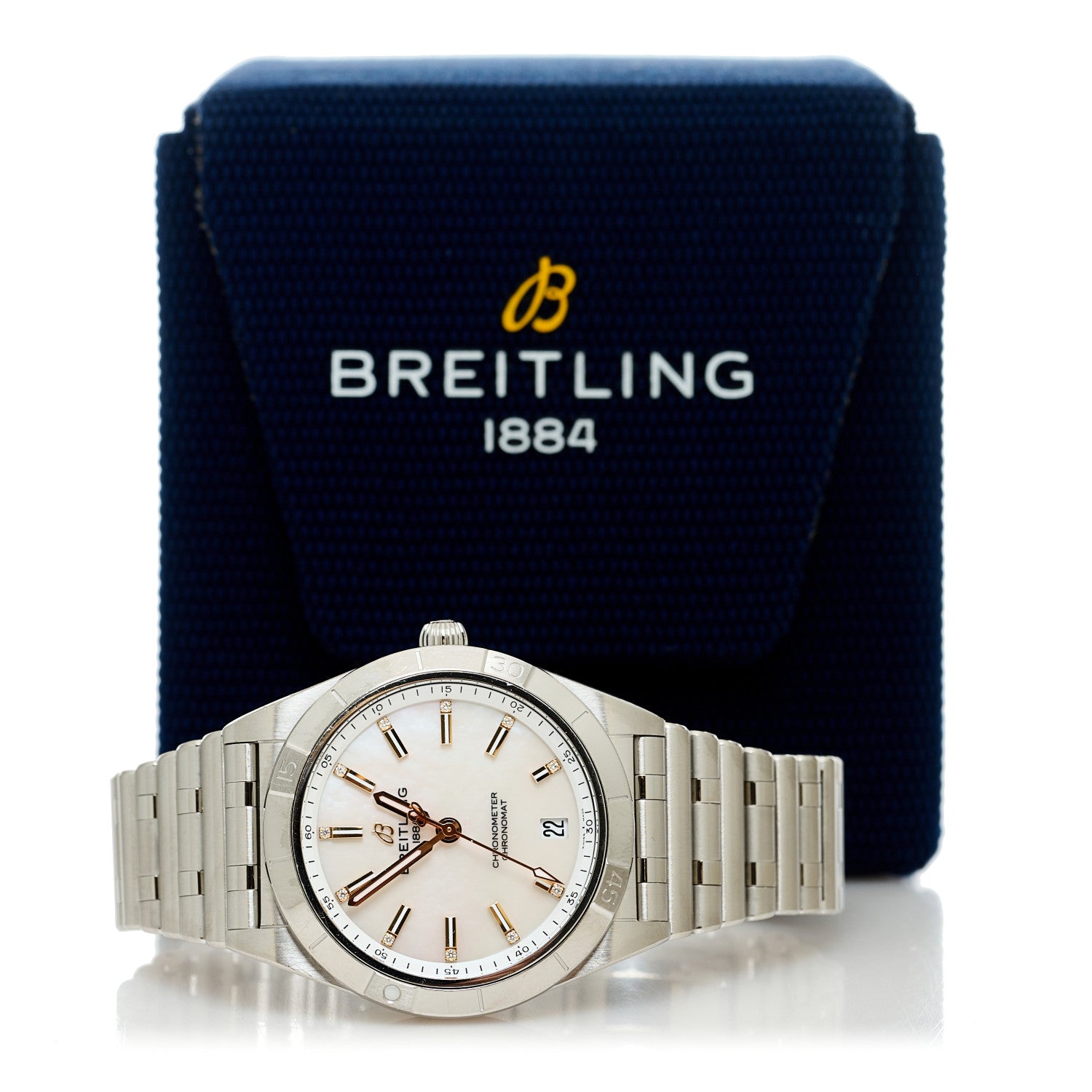 Breitling Stainless Steel Diamond Mother of Pearl 36mm Chronomat Automatic Watch A10380 5 of 5