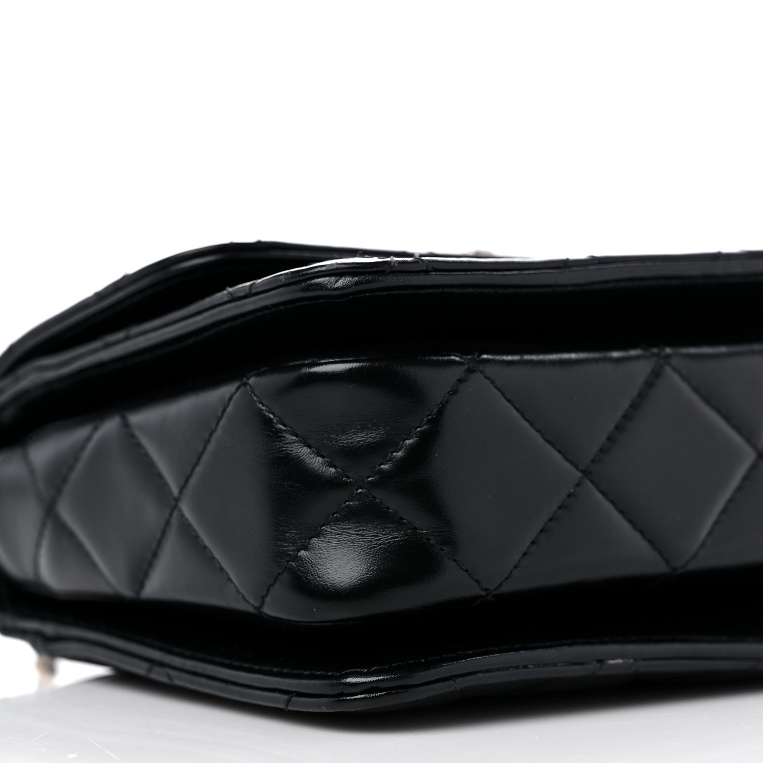 Chanel Shiny Calfskin Quilted Mini Chain Top Handle Flap Black 8 of 13