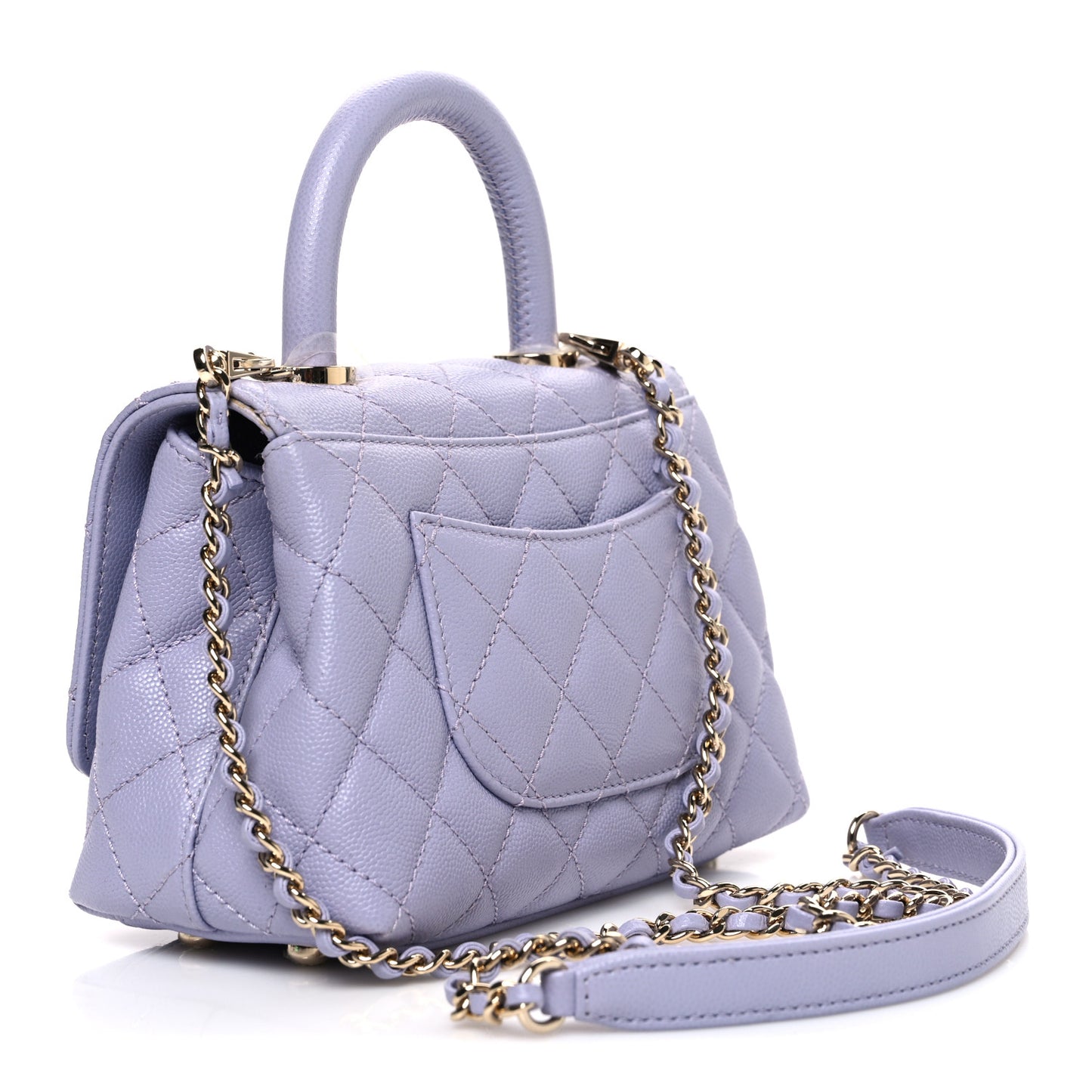Caviar Quilted Extra Mini Coco Handle Flap Light Purple
