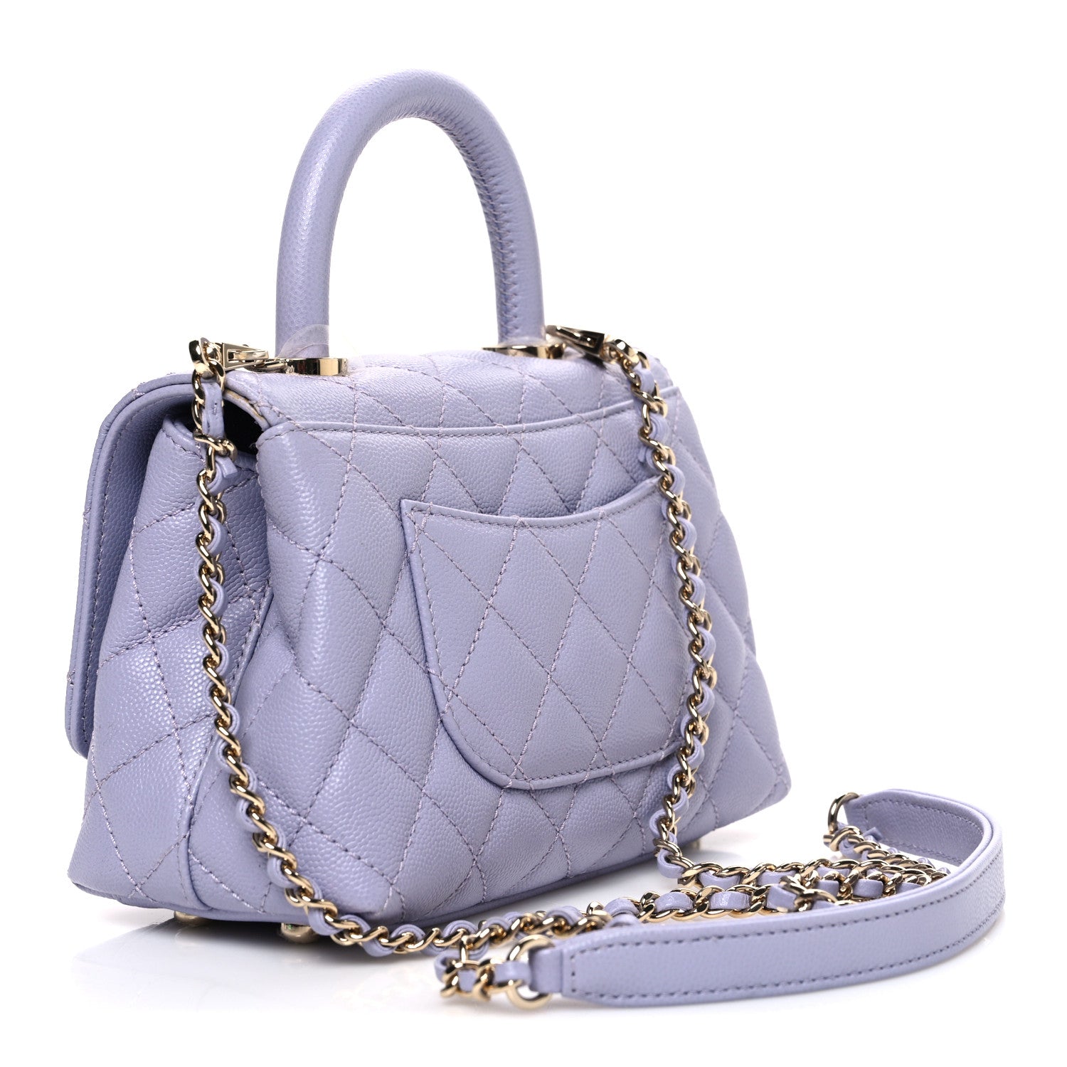 Chanel Caviar Quilted Extra Mini Coco Handle Flap Light Purple 3 of 10