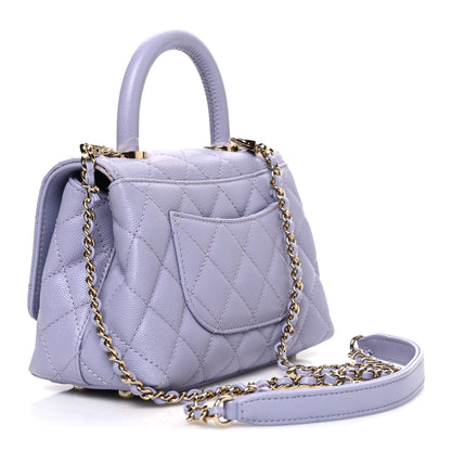 Chanel Caviar Quilted Extra Mini Coco Handle Flap Light Purple 3 of 10