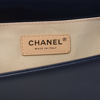 Chanel Lambskin Chain Quilted Medium Boy Flap Navy 5 of 15