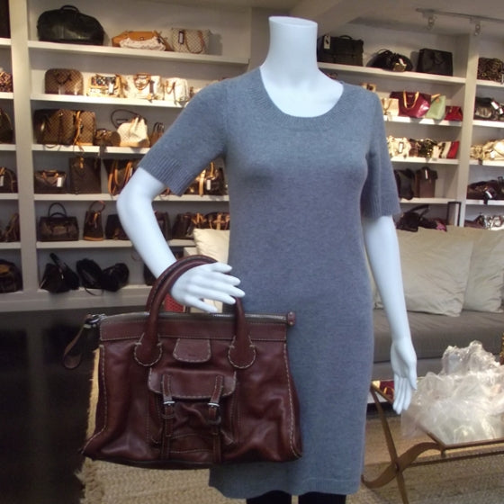 Chloe Calfskin Edith Satchel Ecureil Brown 2 of 12