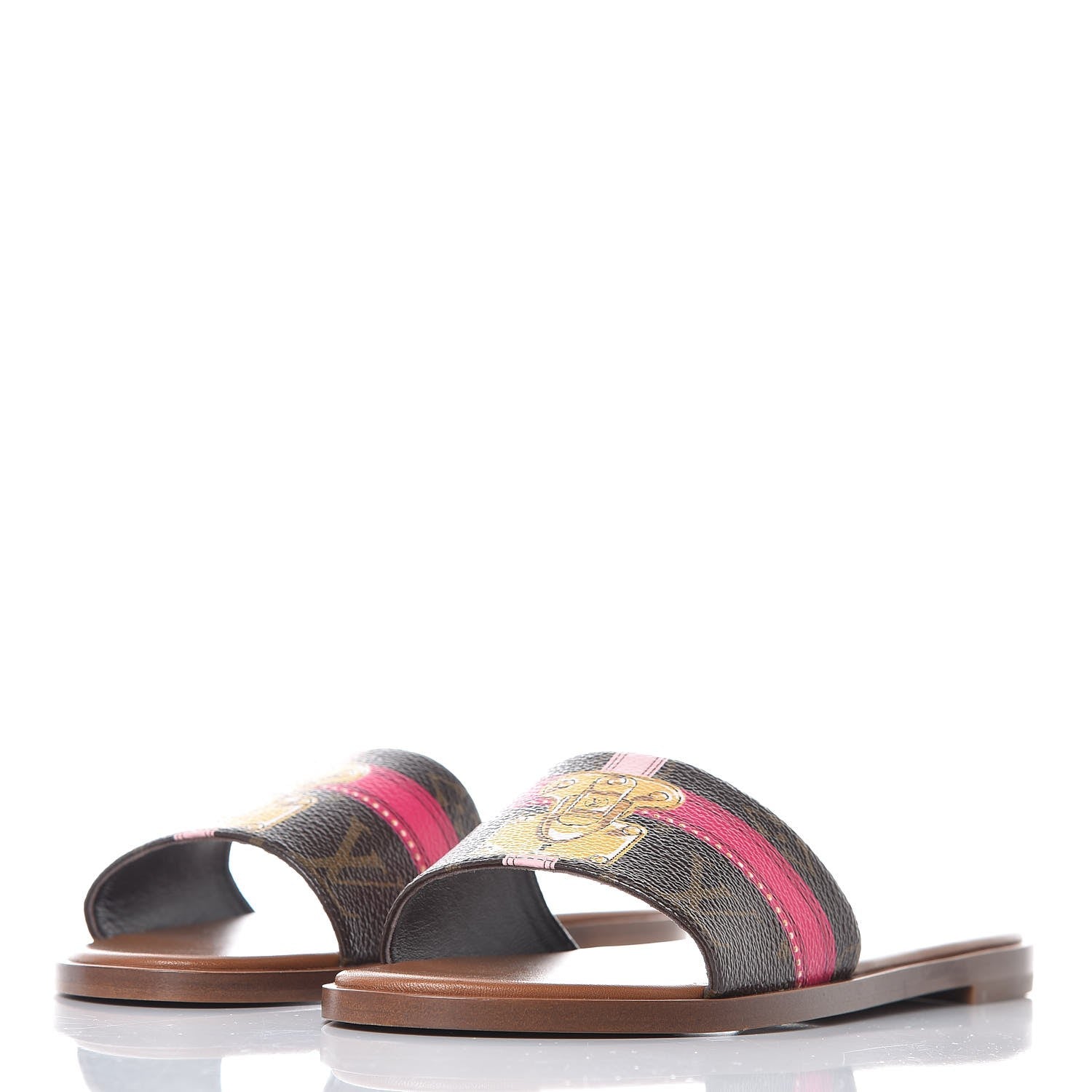 Louis Vuitton Patent Monogram Lock It Flat Mule 36 Cacao 3 of 10