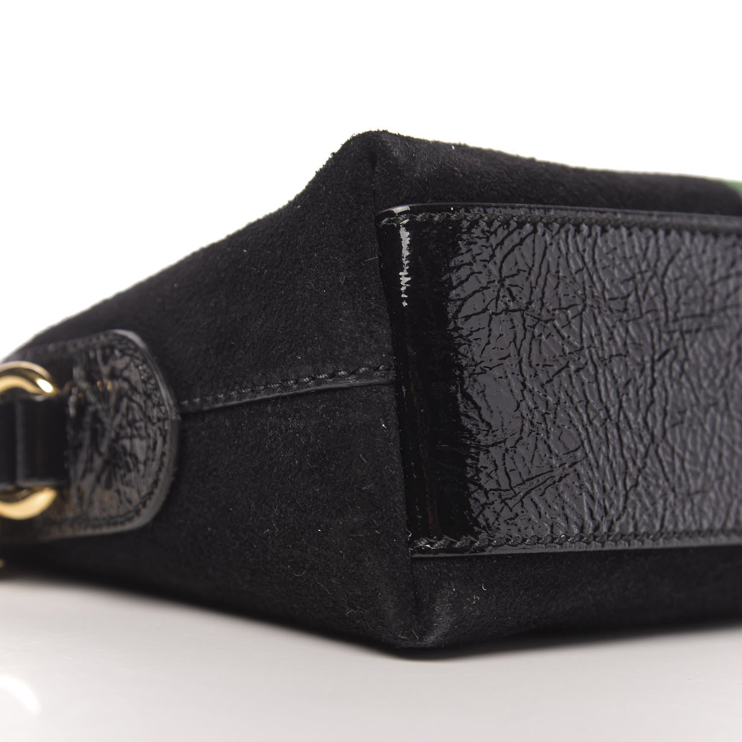 Gucci Suede Patent Web GG Small Ophidia Dome Shoulder Bag Black 8 of 10