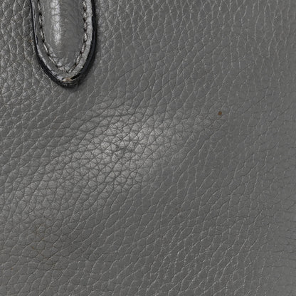 Alexander McQueen Pebbled Calfskin Small Skull Padlock Zip Around Tote Grey 10 of 14