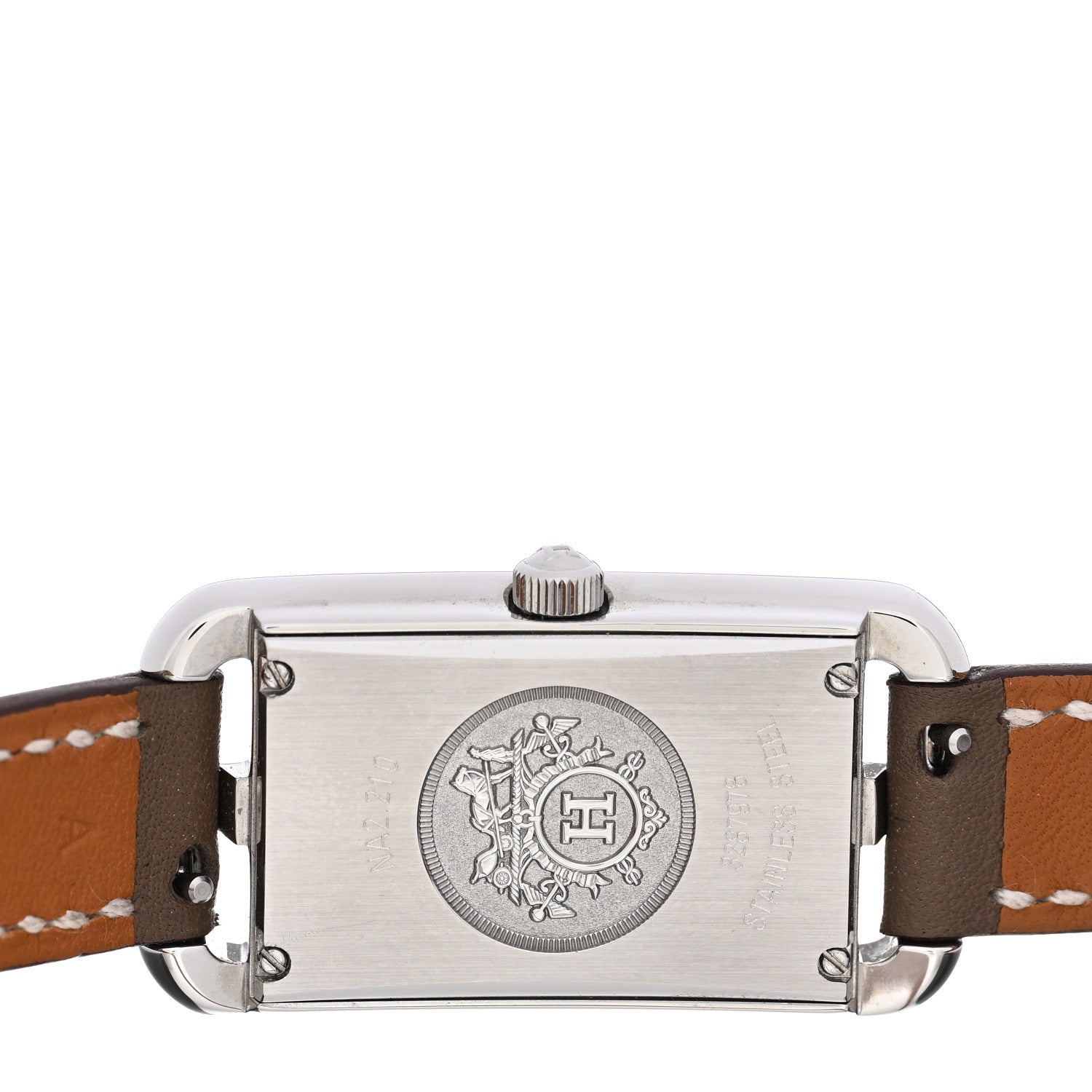 Hermes Stainless Steel Swift 20mm Nantucket Double Tour Quartz Watch Etoupe 4 of 5