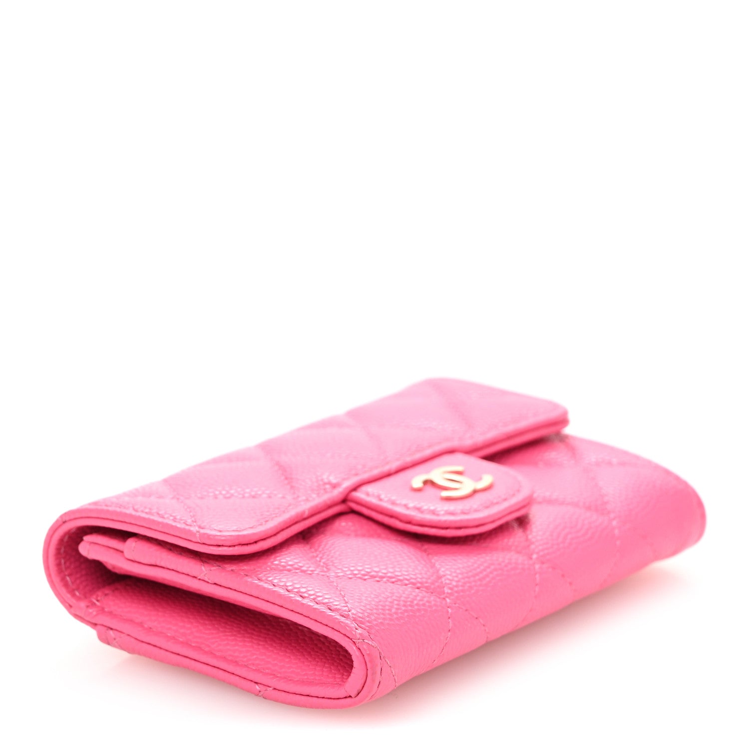 Chanel Caviar Quilted Flap Card Holder Wallet Pink 4 of 10