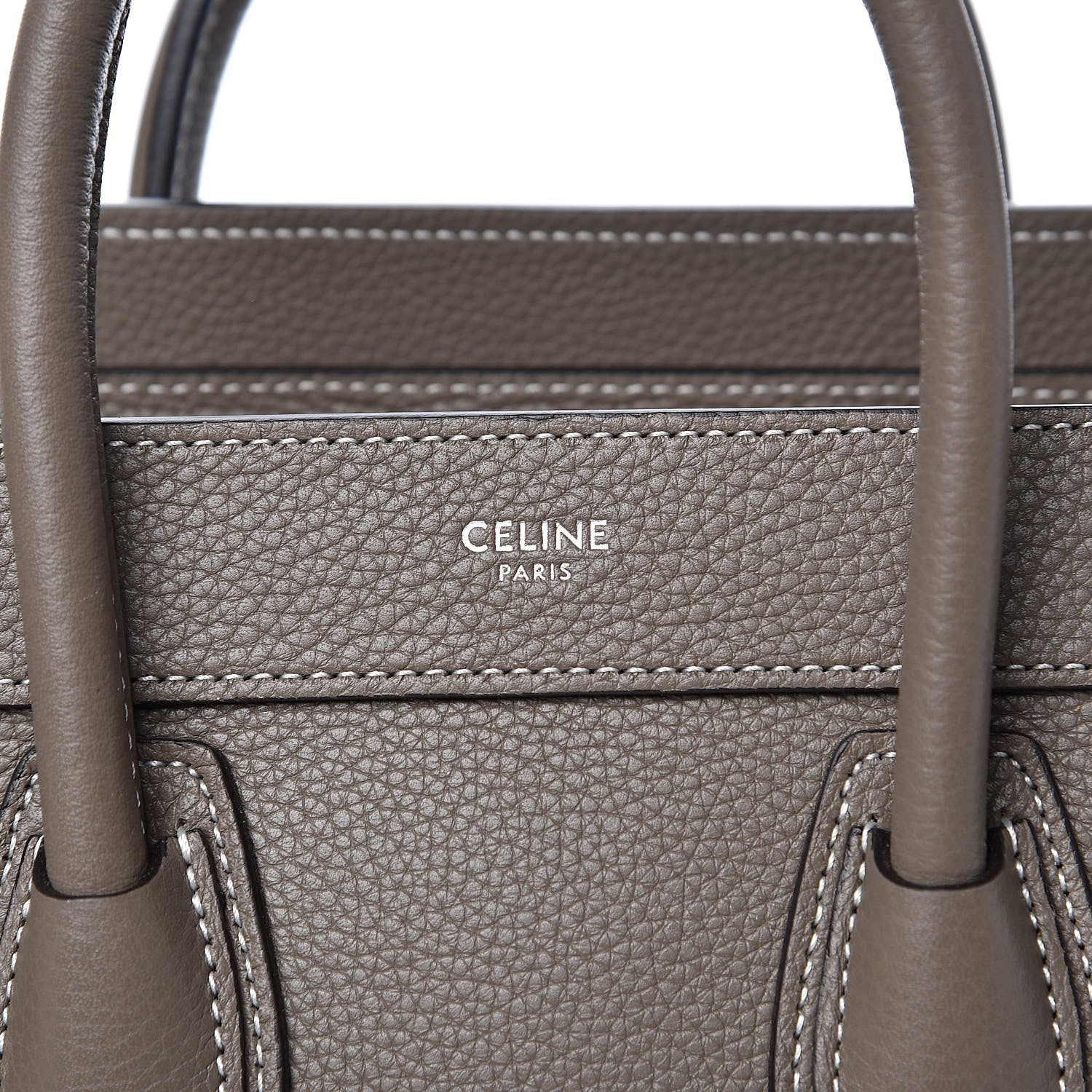 Celine Drummed Calfskin Nano Luggage Souris 8 of 10