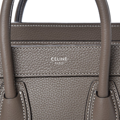 Celine Drummed Calfskin Nano Luggage Souris 8 of 10