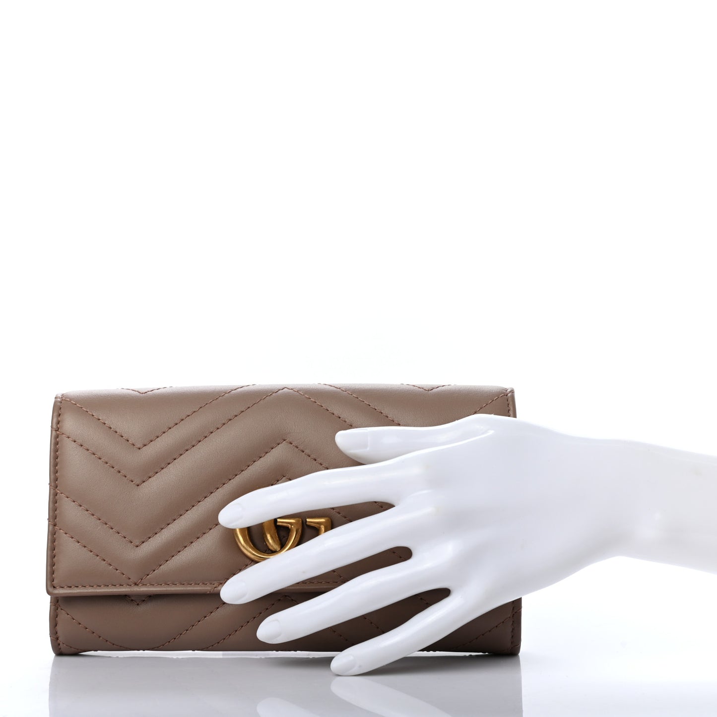 Calfskin Matelasse GG Marmont Continental Wallet Porcelain Rose