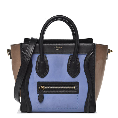 Celine Nubuck Smooth Calfskin Nano Tri-Color Luggage Royal Blue 1 of 18