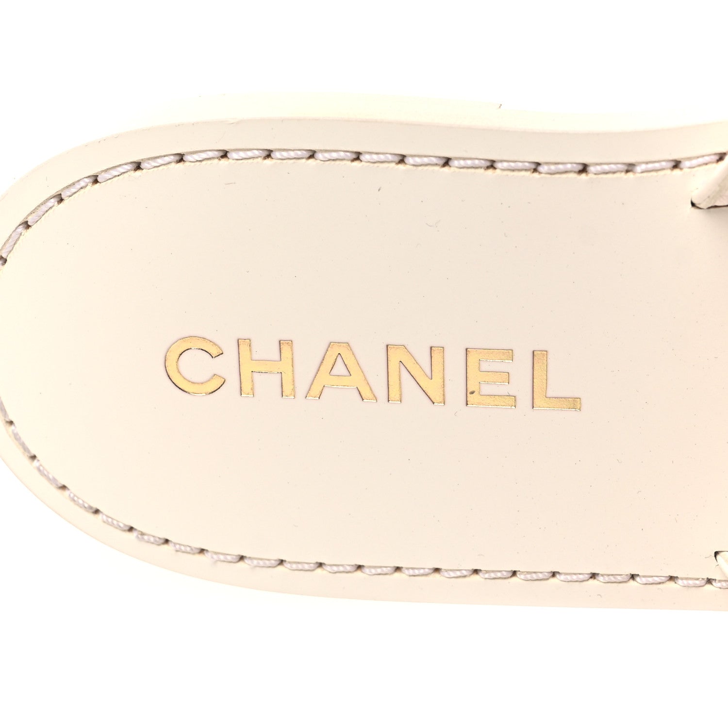 Chanel Calfskin Embroidered CC Sandal Mule 38 White 8 of 9