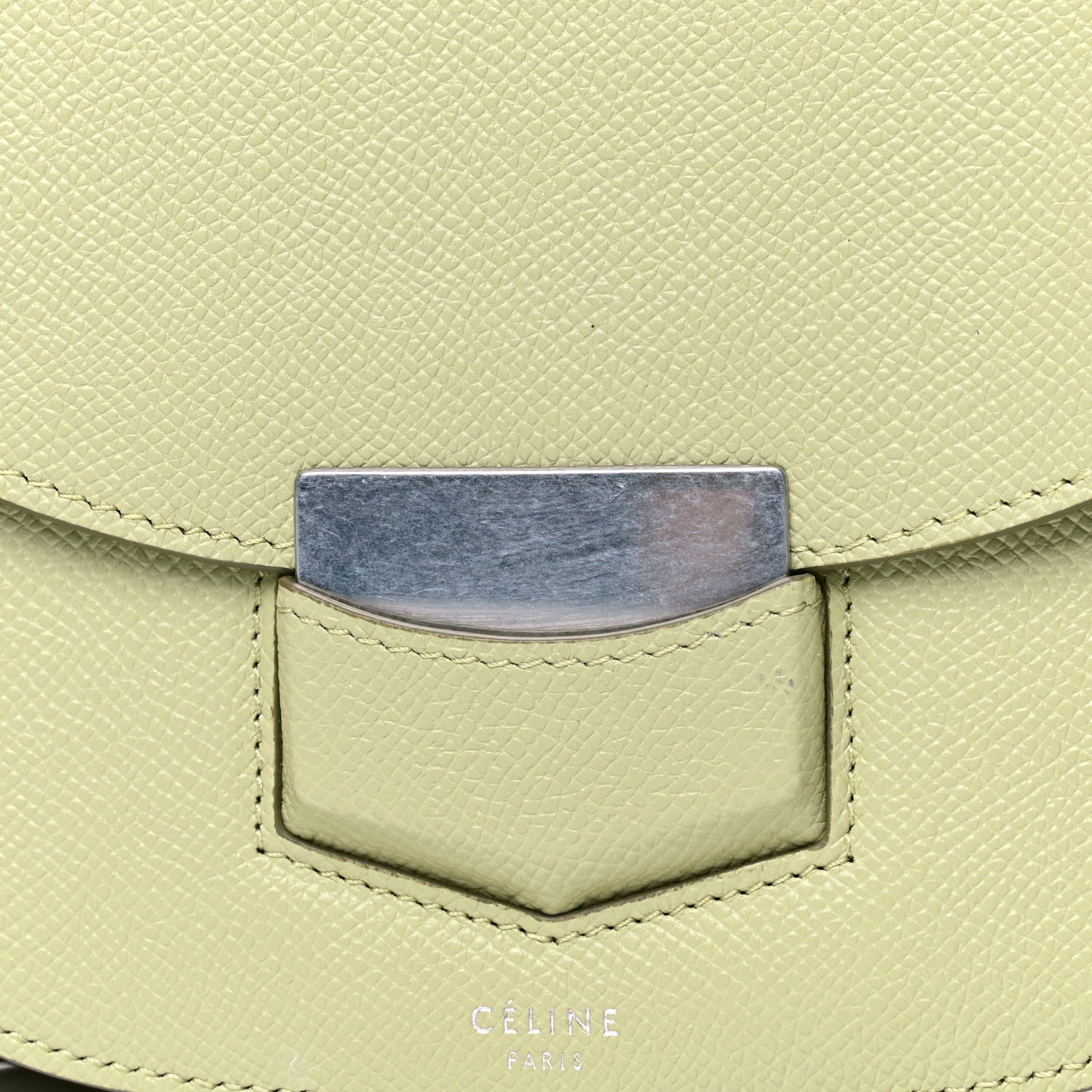 Celine Grained Calfskin Small Trotteur Jade 2 of 6
