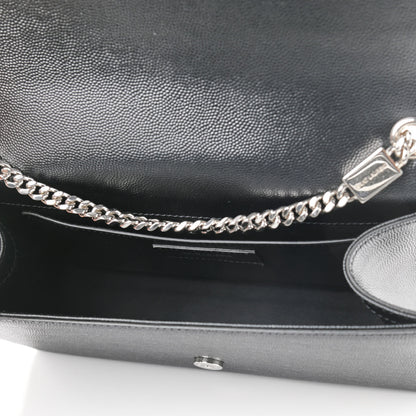 Saint Laurent Grain De Poudre Medium Classic Monogram Kate Satchel Black 5 of 9
