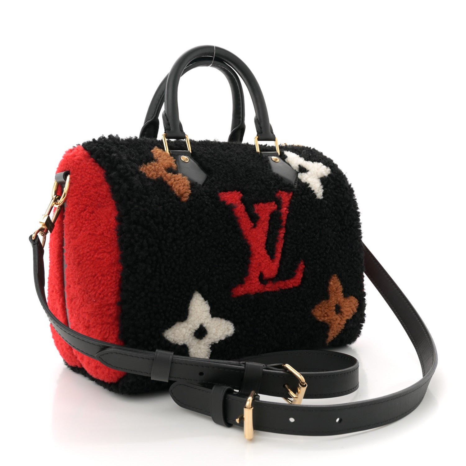 Louis Vuitton Monogram Teddy Speedy Bandouliere 25 Red 3 of 9