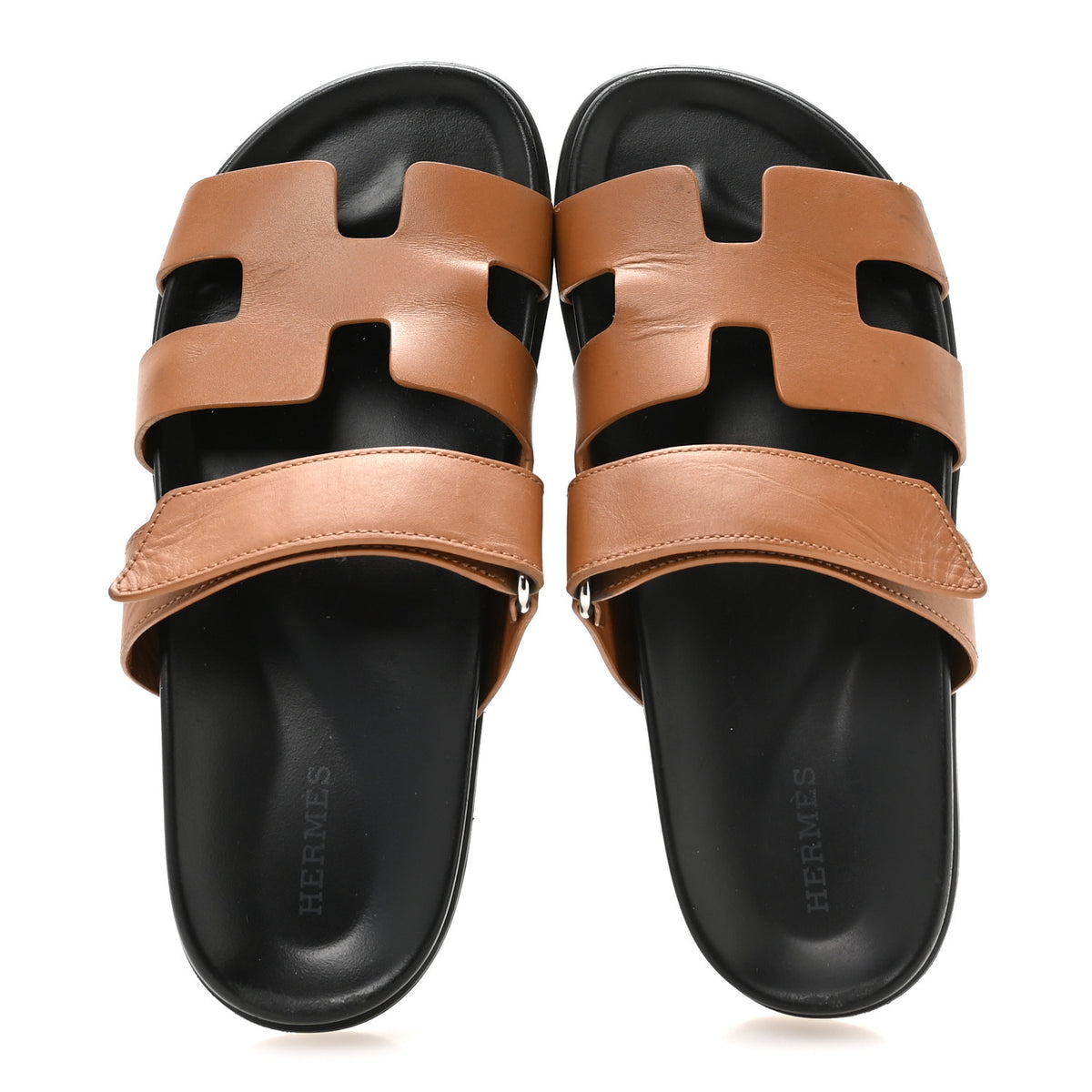 Hermes Calfskin Embroidered Womens Chypre Sandals 38 Natural 2 of 8