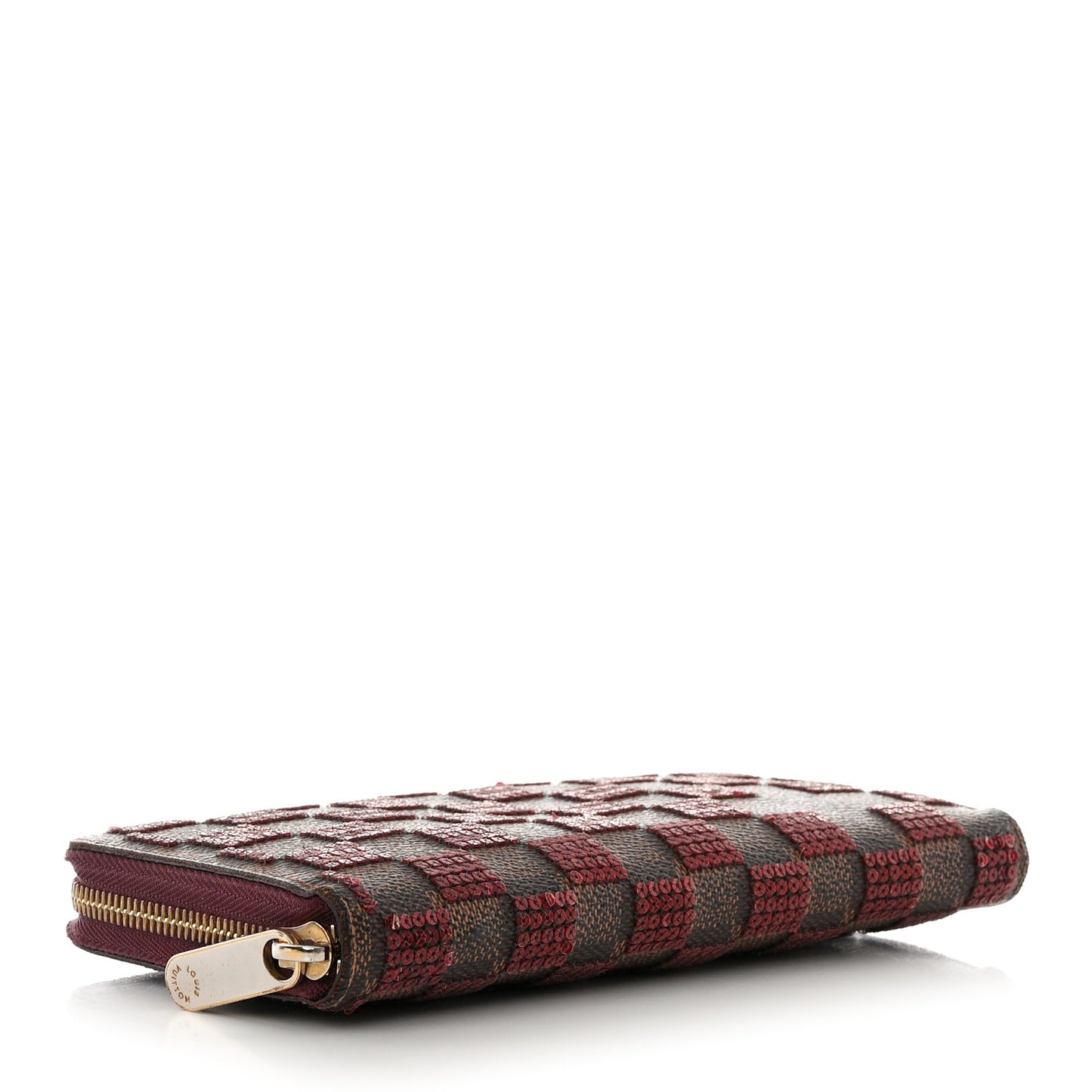 Damier Paillettes Zippy Wallet Red