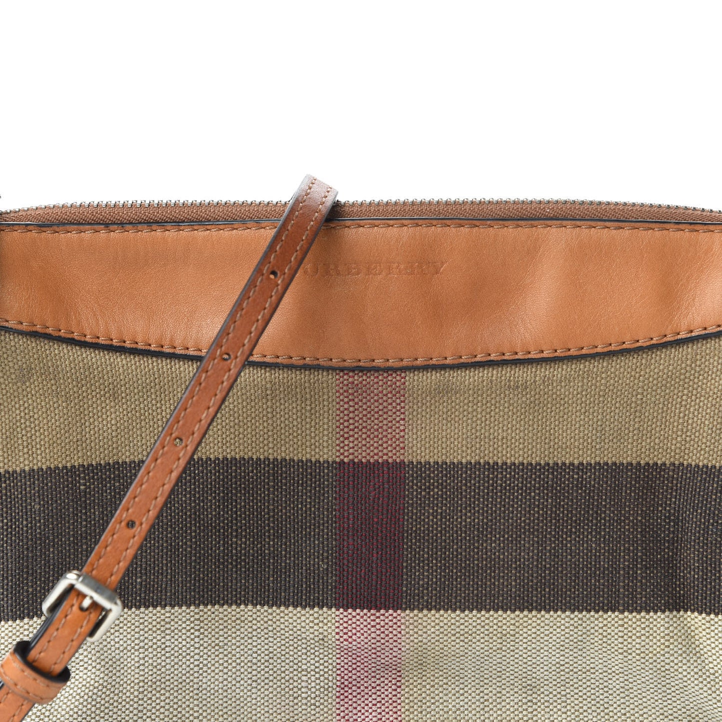 Mega Check Peyton Crossbody Clutch Bag Saddle Brown