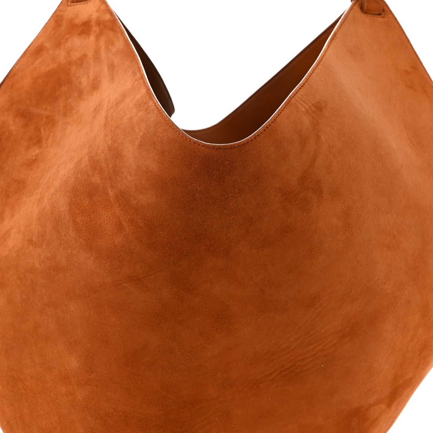 Suede Calfskin Medium Lotus Tote Caramel