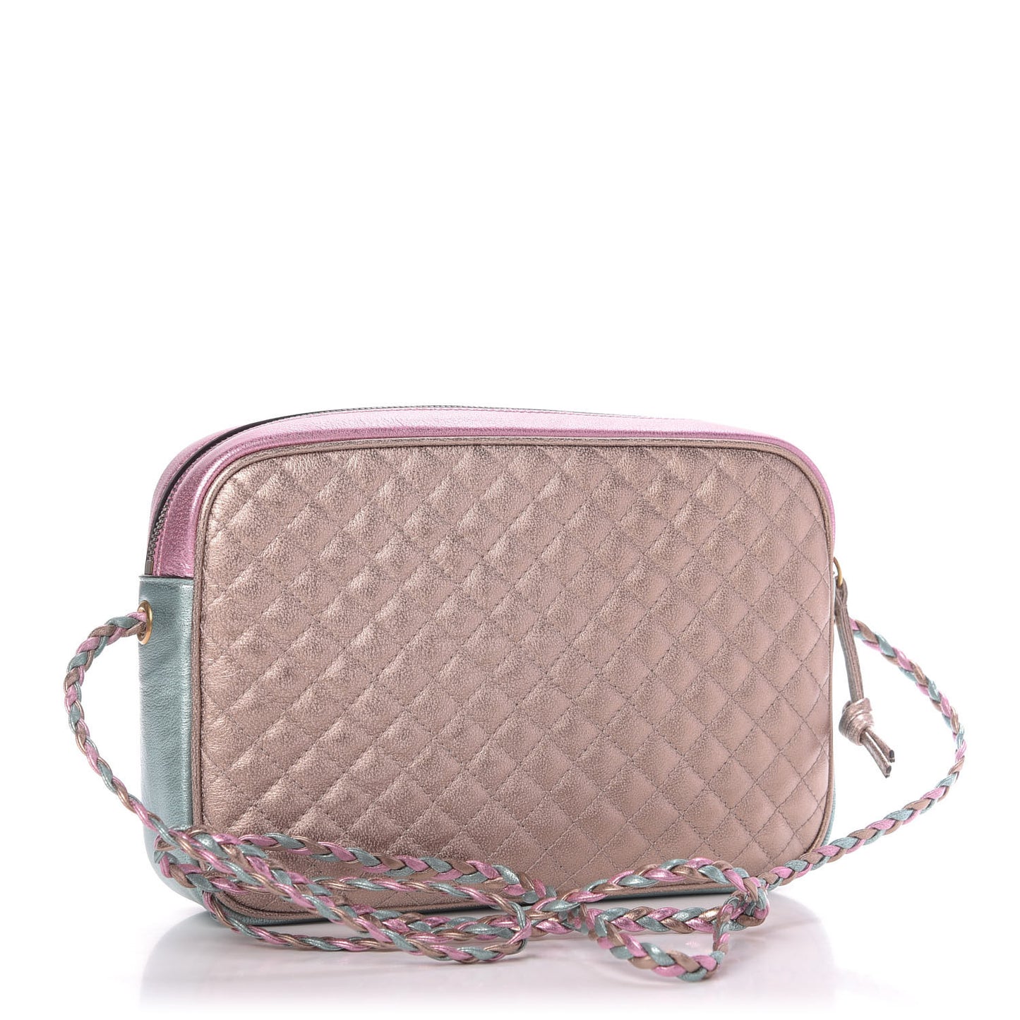 Laminated Nappa Trapuntata Small Zumi Shoulder Bag Rosa Lago Rame